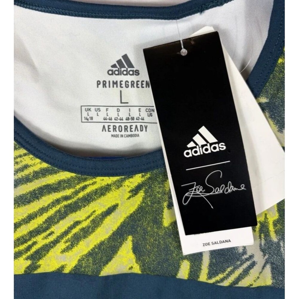 Adidas Primegreen Aeroready Zoe Saldana Sports Training Bra Women’s Large NWT - Picture 3 of 7